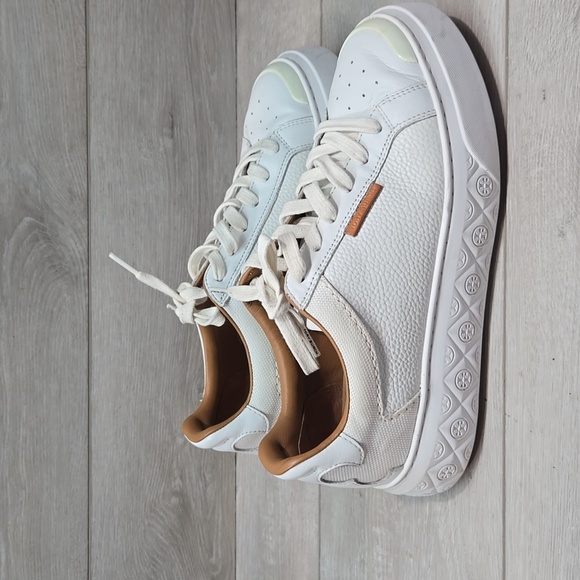 Tory Burch Women's Ladybug Leather Logo Platform Sneakers Shoes Sz 8.5M - Picture 3 of 15